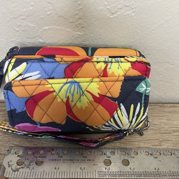 Vera Bradley Double Zip Wristlet Jazzy Blooms Wallet Clutch Flowers Quilted - Picture 3 of 6